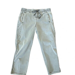 Maurices Womens Chino Pull-on Pants Green Mid Rise Drawstring Pockets size 9/10